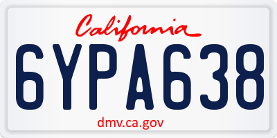 CA license plate 6YPA638