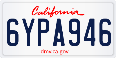 CA license plate 6YPA946