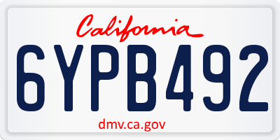 CA license plate 6YPB492