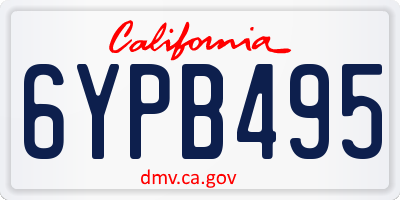 CA license plate 6YPB495