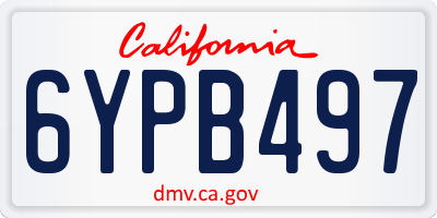 CA license plate 6YPB497