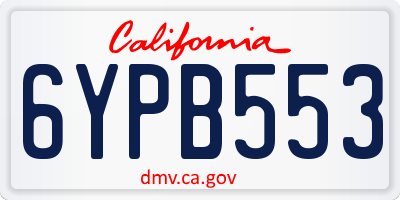 CA license plate 6YPB553