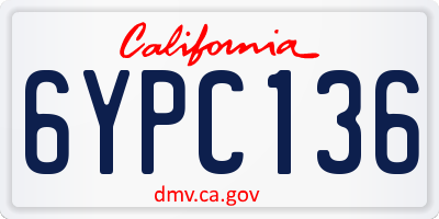 CA license plate 6YPC136