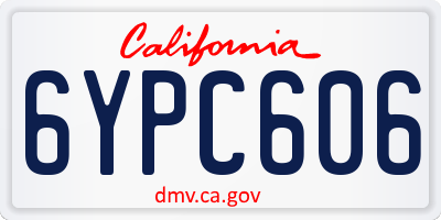CA license plate 6YPC606