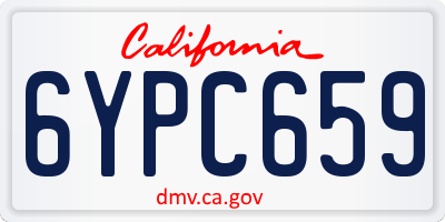 CA license plate 6YPC659