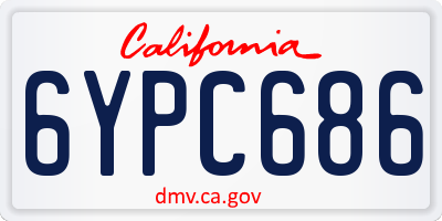 CA license plate 6YPC686