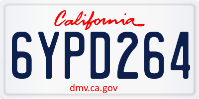 CA license plate 6YPD264