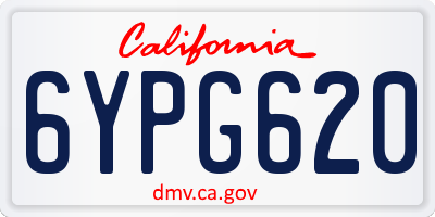 CA license plate 6YPG620