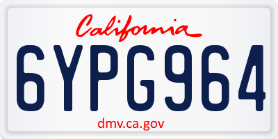 CA license plate 6YPG964