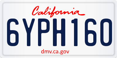 CA license plate 6YPH160