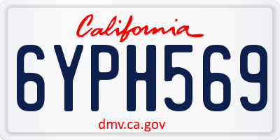CA license plate 6YPH569