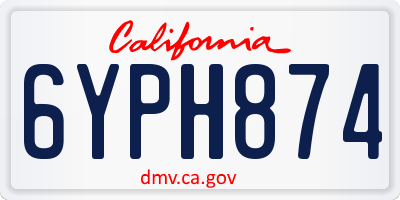 CA license plate 6YPH874