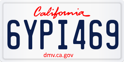 CA license plate 6YPI469
