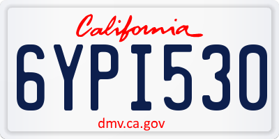 CA license plate 6YPI530