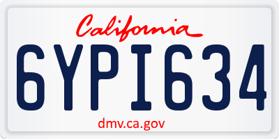 CA license plate 6YPI634