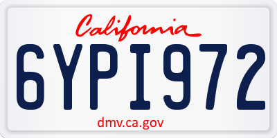 CA license plate 6YPI972