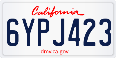 CA license plate 6YPJ423