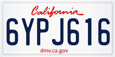 CA license plate 6YPJ616