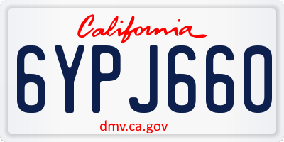 CA license plate 6YPJ660