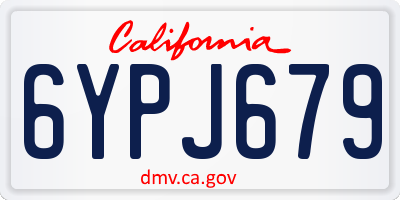 CA license plate 6YPJ679