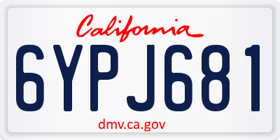CA license plate 6YPJ681
