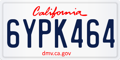 CA license plate 6YPK464
