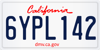 CA license plate 6YPL142