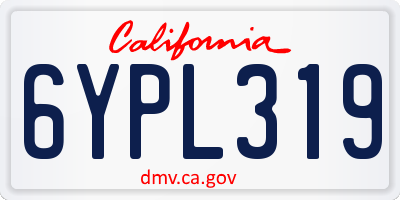 CA license plate 6YPL319