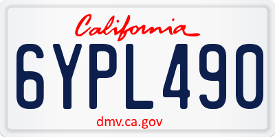 CA license plate 6YPL490
