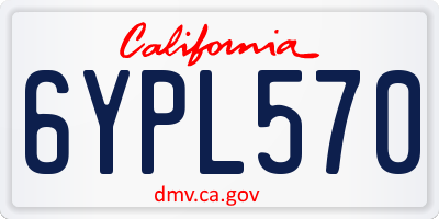 CA license plate 6YPL570