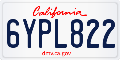 CA license plate 6YPL822