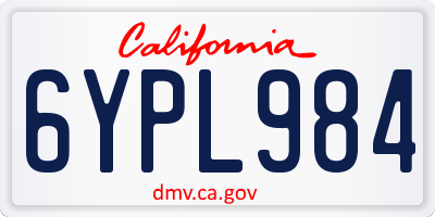 CA license plate 6YPL984