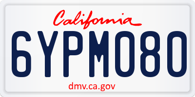 CA license plate 6YPM080