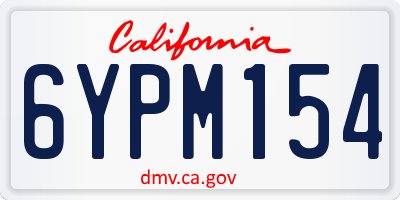 CA license plate 6YPM154