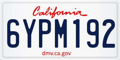 CA license plate 6YPM192