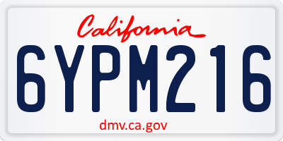 CA license plate 6YPM216