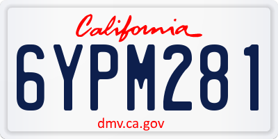 CA license plate 6YPM281