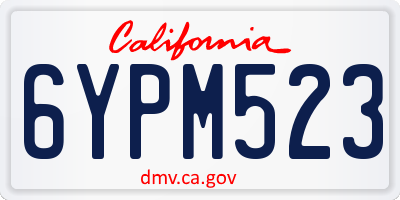 CA license plate 6YPM523