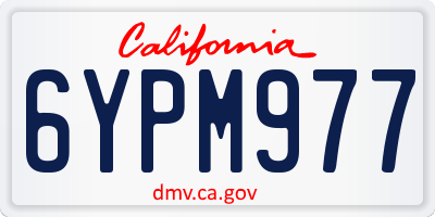 CA license plate 6YPM977