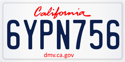 CA license plate 6YPN756