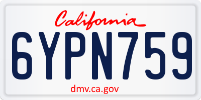 CA license plate 6YPN759