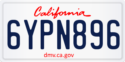 CA license plate 6YPN896