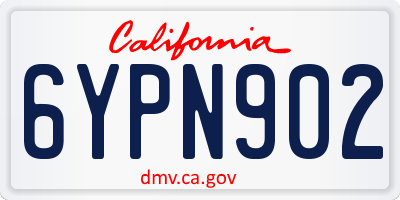 CA license plate 6YPN902