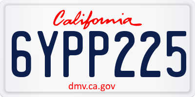CA license plate 6YPP225