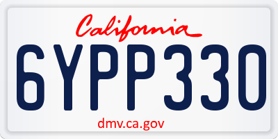 CA license plate 6YPP330