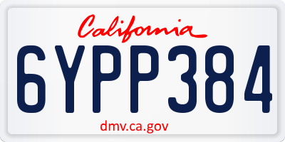 CA license plate 6YPP384