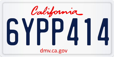 CA license plate 6YPP414