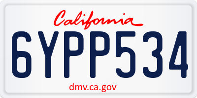 CA license plate 6YPP534
