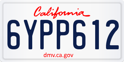CA license plate 6YPP612