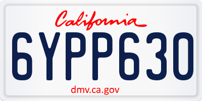CA license plate 6YPP630
